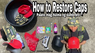 How to Restore Caps  Paano mag hulma ng sumbrero  How to Reshape Cap Cap Restoration Tutorial [upl. by Aninaj684]