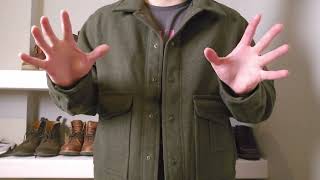 Warmest 24oz Wool jacket Filson Mackinaw Wool Work Jacket Unboxing [upl. by Esorrebma826]