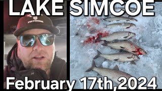 Lake Simcoe Fishing and ICE REPORT February 17th 2024  WE GOT ICE [upl. by Tonia206]