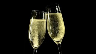 Champagne Glasses ClinkingMaking a Toast Sound Effect and Stock Video with Black Backdrop [upl. by Pickett]