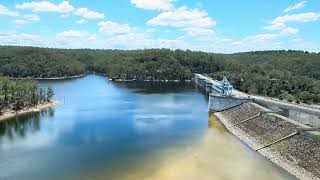 View of Warragamba dam from the information centre New South Wales Australia A U [upl. by Neelyhtak]