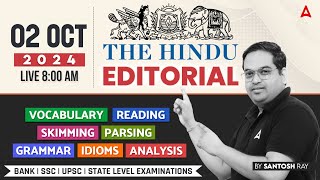 Hindu Editorial Analysis  2 October 2024  Vocab Grammar Reading Skimming  Santosh Ray [upl. by Skinner396]