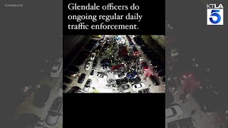 The Glendale Police Department arrested 3 people and impounded multiple vehicles at large car meet [upl. by Neirual757]