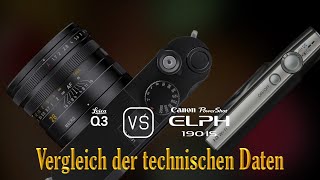 Leica Q3 vs Canon PowerShot ELPH 190 IS Ein Vergleich der technischen Daten [upl. by Ydal]