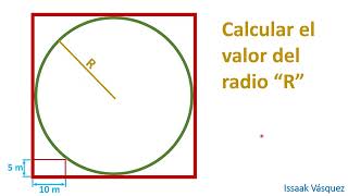 Calcular el radio en un círculo inscrito en un cuadrado [upl. by Honeyman]