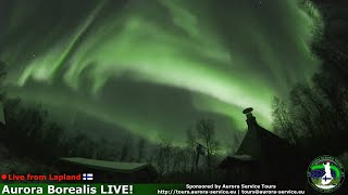 Aurora Borealis  Northern Lights LIVE Kaamanen Finland [upl. by Narhet]