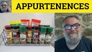 🔵 Appurtenance Meaning  Appurtenances Defined  Appurtenances Examples  Formal Literary Vocab [upl. by Nnaycart]