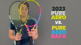 Which is better 2023 Babolat Pure Aero Rafa vs Pure Aero 100 [upl. by Dihahs]