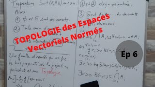 Topologie des Espaces Vectoriels Normés Ep 6  Topologie [upl. by Brandt995]