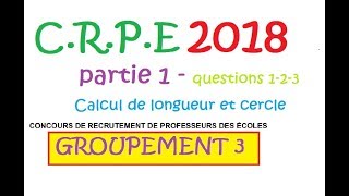 corrigé CRPE 2018 groupement 3  Maths partie 1 Q123 sujet math [upl. by Newberry]