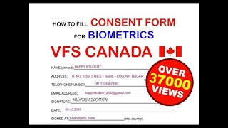 ਪੰਜਾਬੀ How to fill Consent form for Biometrics at VFS Canada  Video in Punjabi  HASHTAG EDUCATION [upl. by Harrad]