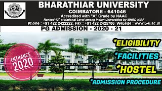 Bharathiar university admission 2020  Full details  Eligibility  Campus life  Hostel  Entrance [upl. by Nehgaem]