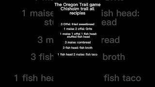 The Oregon Trail game 2021 ALL Chisholm Trail cowboy recipes [upl. by Adelle]