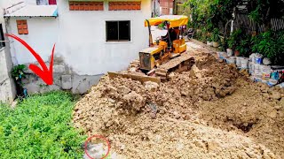 Amazing Great Techniques  Komatsu Bulldozer D20 pushed stone filling water [upl. by Mccourt266]