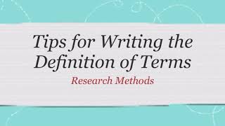 Definition of Terms [upl. by Thorncombe]