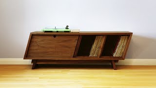 Build a Mid Century Modern Record Player Cabinet  Woodworking [upl. by Nedloh383]