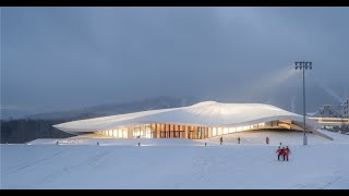 this soft rooftop by MAD architects mimics fresh powder on the mountains of yabuli [upl. by Bender]