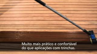 Como aplicar Stain e Verniz em madeira  Pad AT75090  Pincéis Atlas [upl. by Rutra]