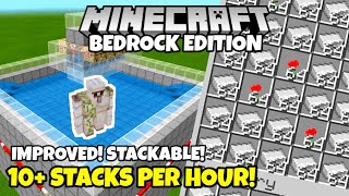 ONE CHUNK IRON FARM  STACKABLE  116 115  Minecraft Bedrock Iron Farm  116064 [upl. by Salisbarry]