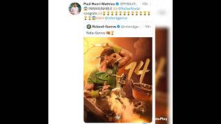 Celebrities Reaction for Rafael Nadal Record 22 Grandslam and 14 Roland Garros Titles [upl. by Penrod591]