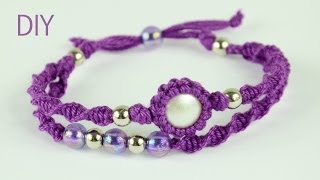 Macrame Double Bracelet  Tutorial [upl. by Cutlerr]