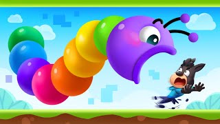 Police VS Hungry Worm  Funny Cartoons for Kids  Police Cartoon  Sheriff Labrador [upl. by Reyotal]