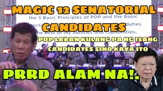 MAGIC 12 SENATORIAL CANDIDATES  NG PDP LABAN SINO KAYA ANG SINASABI NILANG ISANG TAO [upl. by Dnalhsa]