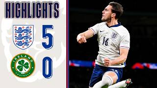 Three Lions Seal Nations League Promotion  England 50 Republic Of Ireland  Highlights [upl. by Goat]