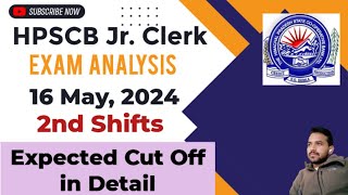 HPSCB Junior Clerk Exam Analysis 16th May 2nd Shift  HP State Cooperative Bank Clerk Exam 2024 [upl. by Tirb]