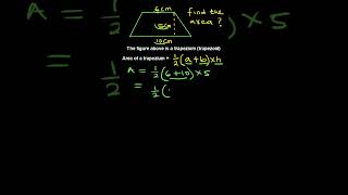 Area of a trapezium Stepbystep instructions shorts maths geometry [upl. by Nosrac416]