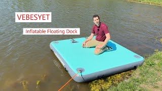 VEBESYET Inflatable Floating Dock with ladder rand rope floating swim lakelife [upl. by Fairbanks420]