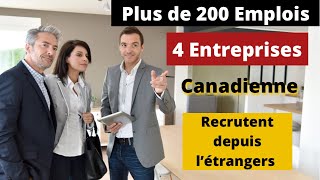 🔥Recrutement massif au Canada 🇨🇦 4 entreprises qui recrutent depuis l’étranger [upl. by Claudell361]