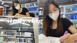 🏢10 hours in library study sessions ✧ days before exams coffee vlog uni life ✨🫧 [upl. by Eerahs]