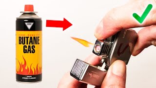 How to refill lighter  How to easy make ADAPTER for a GAS cylinder for LIGHTERS in 2 minutes [upl. by Inar]