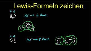 Lewis Formeln zeichnen  Strukturformeln  einfach erklärt mit Beispielen [upl. by Gord]