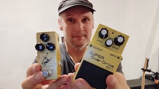 Mosky Golden Horse overdrive pedal and Boss SD1 Super Overdrivehigh gain boost time Klon metal [upl. by Streetman]