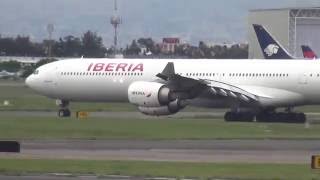 IBERIA A340600 Take off at Mexico city airport [upl. by Hollander]