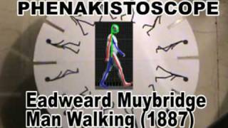 phenakistoscope Muybridge Man walking 1887 [upl. by Hickey172]