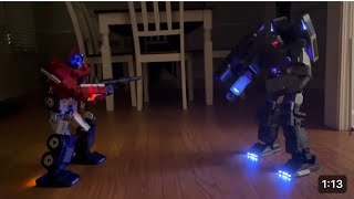 Megatron Vs Optimus Prime Robosen fight Footage From Somone [upl. by Neibaf]