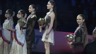 Alexandra Trusova  Russian Nationals 2021 Victory ceremony Fan cam [upl. by Hoxie]