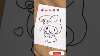 Satisfying Melody art drawing coloring melody sanrio kawaii shorts [upl. by Malloy891]