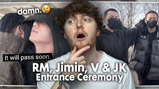 A TOUGH WATCH RM V Jimin amp Jungkook Entrance Ceremony with BTS  Reaction [upl. by Durwin]