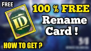 How to Get Free Rename Card in PUBG Mobile 😍  Agent Gamer [upl. by Tasha]