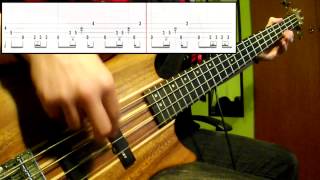 Rage Against The Machine  Killing In The Name Bass Cover Play Along Tabs In Video [upl. by Ahselat]