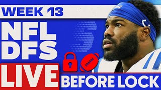 NFL DFS Live Before Lock  Week 13 NFL DFS Picks for DraftKings amp FanDuel [upl. by Elocin582]