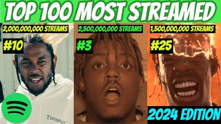 TOP 100 MOST Streamed Rap Songs OF ALL TIME Spotify 2024 UPDATED [upl. by Menedez]