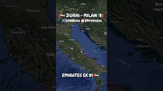 🇦🇪 Dubai to Milan 🇮🇹 Flight Route Tracking shortsfeed viralshorts [upl. by Shamma710]