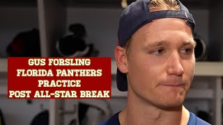 Gus Forsling Florida Panthers First Practice After NHL AllStar Break [upl. by Ahsal629]