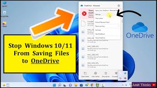 How to Stop Windows 10 11 From Saving Files to OneDrive  Remove the red cross on folder icons [upl. by Risay267]