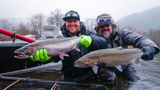 INSANE Steelhead Fishing In A STORM [upl. by Mattah]